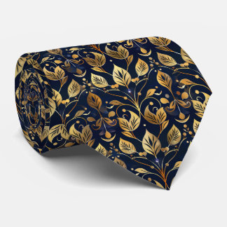 Elegant black gold tiled pattern tie