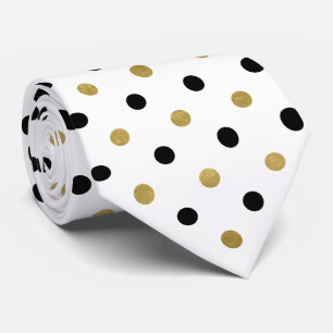 elegant black gold tiled polka dot pattern  tie