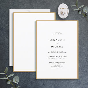 Elegant Black & Gold Typography Wedding Invitation