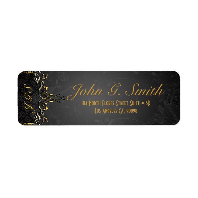 Elegant Black & Gold Vintage Floral Frame (Front)