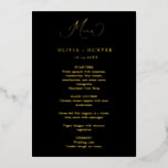 Elegant Black & Gold Wedding Dinner Menu Cards<br><div class="desc">Elegant Black & Gold Wedding Dinner Menu Cards</div>