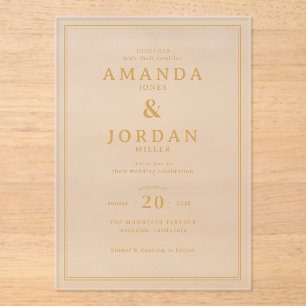 Elegant Black Gold Wedding Invitation