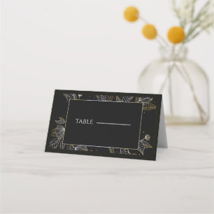 Elegant Black Gold Wedding Place Card