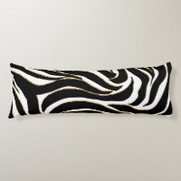 Elegant Black Gold Zebra White Animal Print