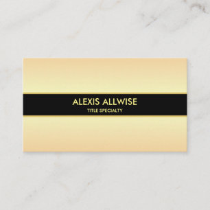 Elegant Black & Golden Metallic Look Business Card