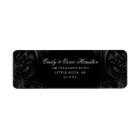 Elegant Black Gothic Damask Moody Return Address