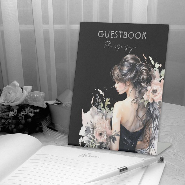 Elegant Black Gown 18th Birthday Guestbook Sign (Creator Uploaded)