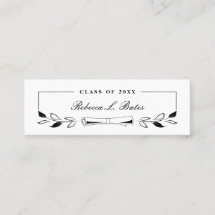 Elegant Black Graduate Name Cards Insert Cards