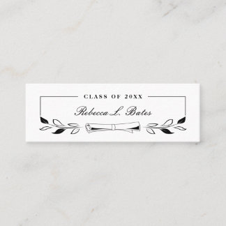Elegant Black Graduate Name Cards Insert Cards