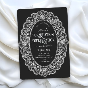 Elegant black graduation invitation