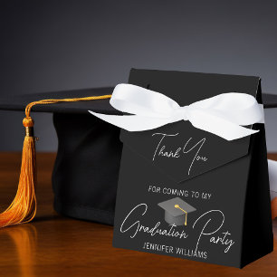 Elegant Black Graduation Party Personalized 2026 Favour Box