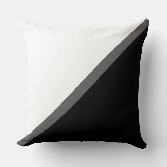 Elegant Black Grey and White Cushion (Front)