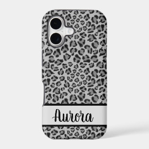 Elegant Black grey Leopard cheetah pattern