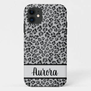 Elegant Black grey Leopard cheetah pattern   Case-Mate iPhone Case