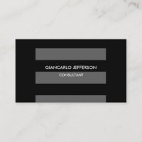 Elegant Black Grey Striped Minimalist Professional