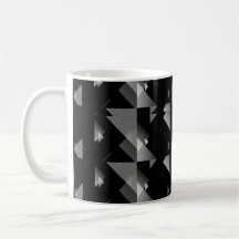 Elegant Black Grey Triangle Geometrical Patterned
