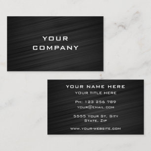 Elegant Black Grey Wavy Lines Modern Professional Business Card