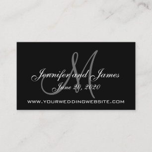 Elegant Black Grey Wedding Website Card