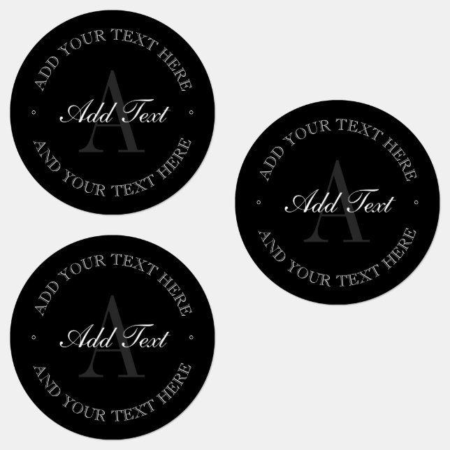 Elegant Black Grey & White Monogrammed Waterproof (Group)