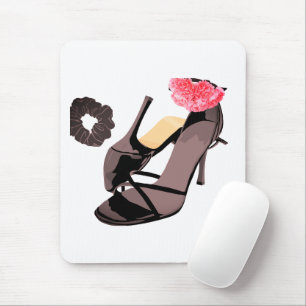 Elegant Black Heels & Carnation Art – Classy Femin Mouse Pad