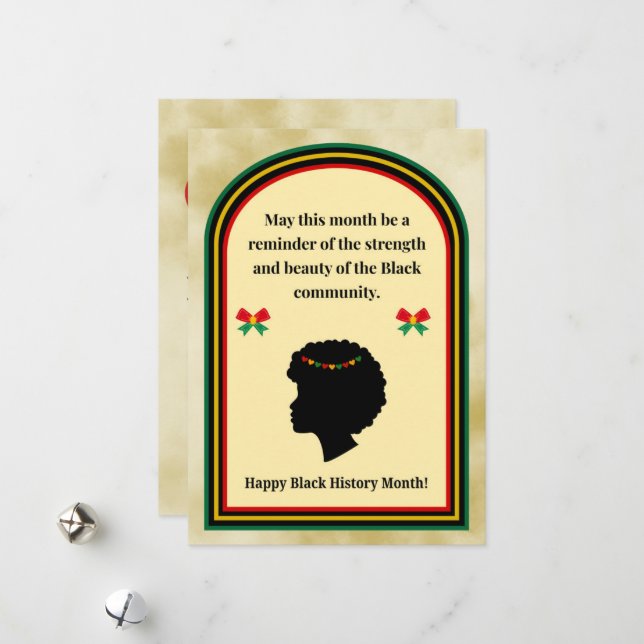 Elegant Black History Month Greeting Card  (Front/Back In Situ)