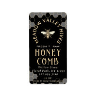 Elegant Black HONEYCOMB with Comb Pattern & Bee 