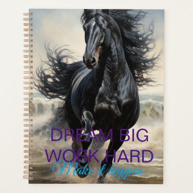 elegant black horse planner (Front)