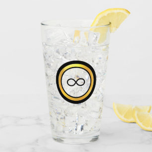 Elegant Black Infinity Symbol Glass