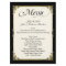 Elegant Black, Ivory, and Gold Custom Wedding Menu