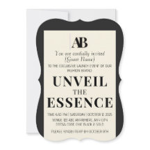 Elegant Black & Ivory Fashion Event Invitation