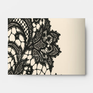 elegant black Lace beige vintage wedding Envelope