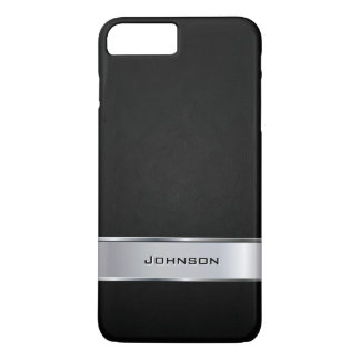 Elegant Black Leather Look with Silver Metal Label Case-Mate iPhone Case