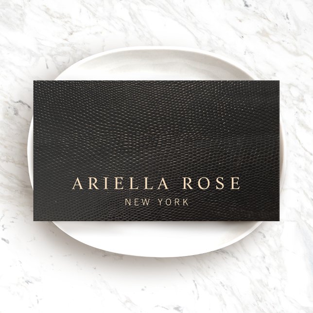 Elegant Black Lizard Skin Lux Professional Business Card (Creator Uploaded)