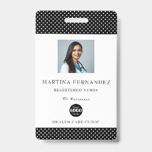 Elegant Black Logo Registered Nurse ID Badge