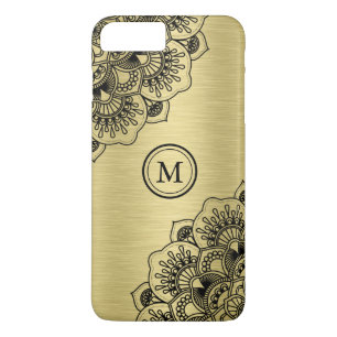 Elegant black mandala on metallic gold background Case-Mate iPhone case