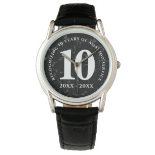 Elegant Black Marble 10 Years Work Anniversary Watch