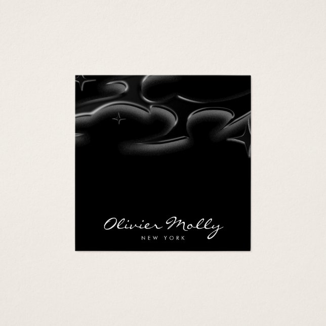 Elegant Black Marble Business card (Front)