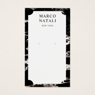 Elegant Black Marble Earring Display Card