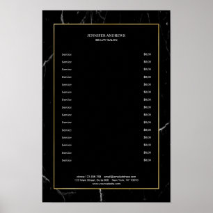 Elegant Black Marble Gold Poster