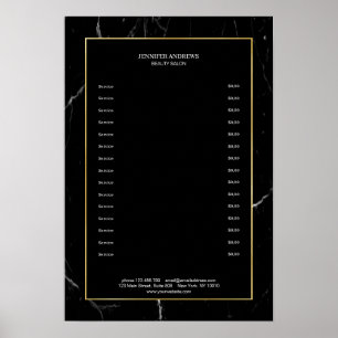 Elegant Black Marble Gold Poster