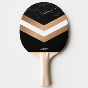Elegant Black  Marble Ping Pong Paddle