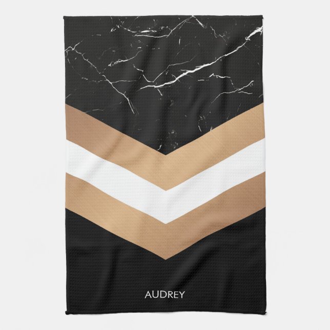 Elegant Black  Marble Tea Towel (Vertical)