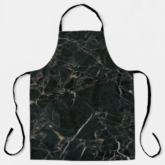 Elegant Black Marble: Textured Background Apron