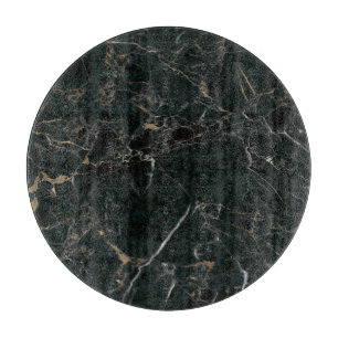 Elegant Black Marble: Textured Background Cutting Board