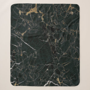 Elegant Black Marble: Textured Background Sherpa Blanket