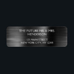 Elegant Black Metallic Foil Modern Wedding<br><div class="desc">Black Elegant and Modern Wedding Return Address Label. The text of this hand lettered brush script sticker can be updated and customised with your name. This return address label is part of a matching wedding collection and additional matching items can be requested by contacting the designer. These Baby Shower, Bridal...</div>