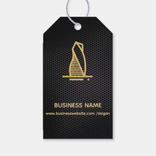 Elegant  Black  Metallic Real Estate Gift Tags