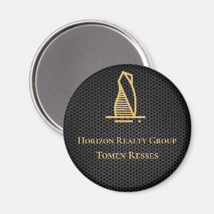 Elegant  Black  Metallic Real Estate Magnet