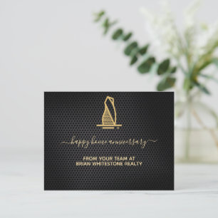 Elegant Black Metallic Real Estate Postcard