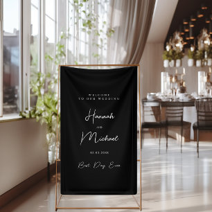 Elegant, Black, Minimal Wedding Banner